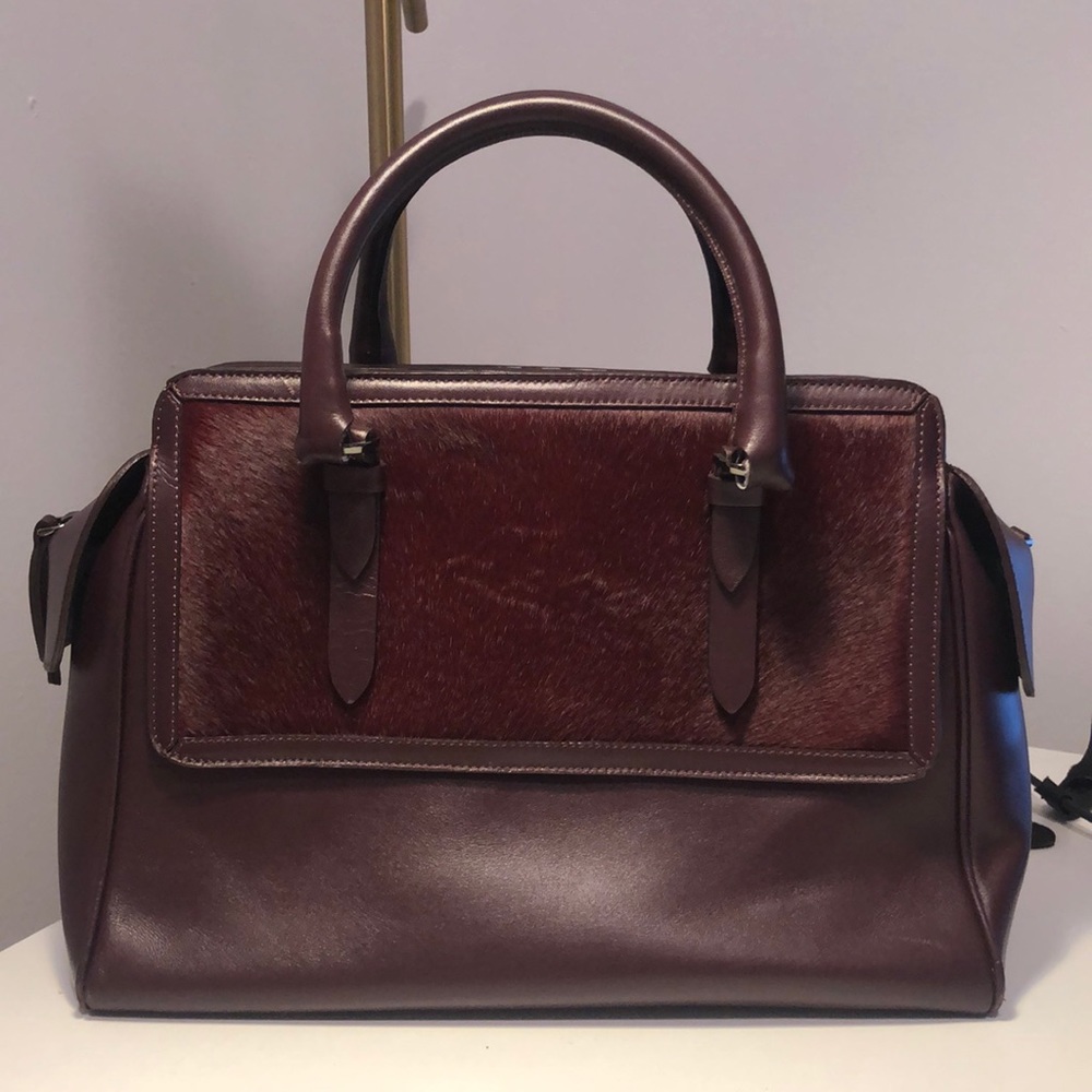 Vintage calf hair and leather bag